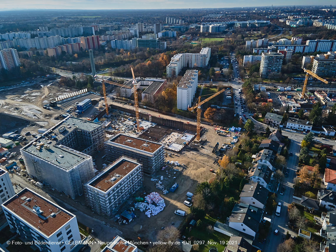 19.11.2021 - Luftbilder von der Baustelle Alexisquartier und Pandion Verde in Neuperlach 19.11.2021 - Luftbilder von der Baustelle Alexisquartier und Pandion Verde in Neuperlach